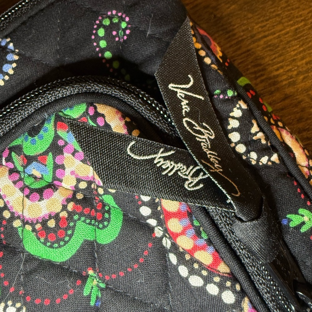 Vera Bradley Black and Green Floral Crossbody Bag - Picture 5 of 11